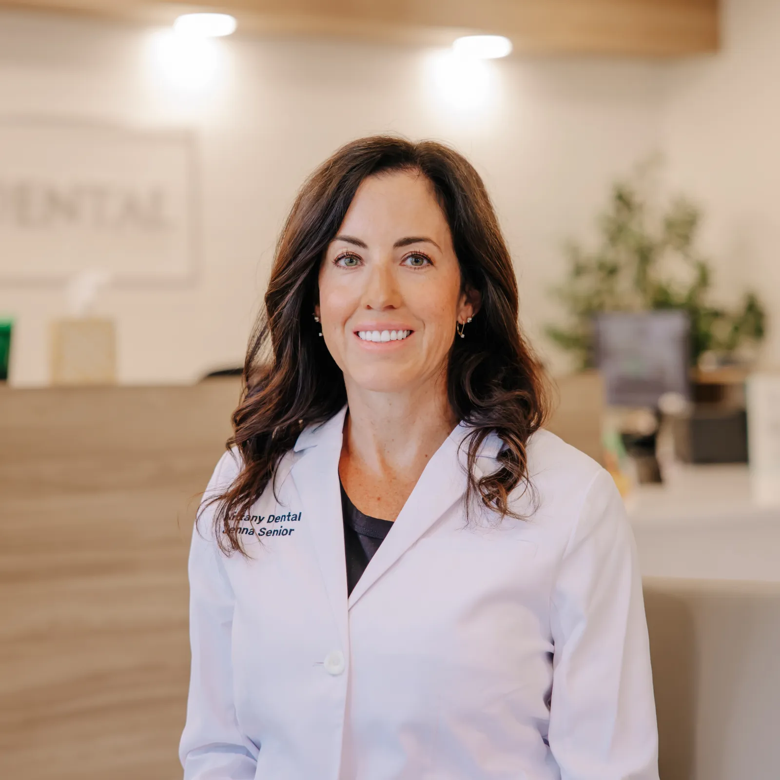 Dr. Jenna Senior in the reception at Nittany Dental Associates